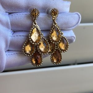 Bohemia  Yellow Stone Drop Earrings Rhinestone